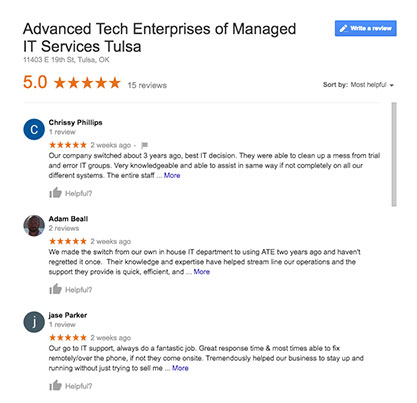 Advanced Tech Google Reviews